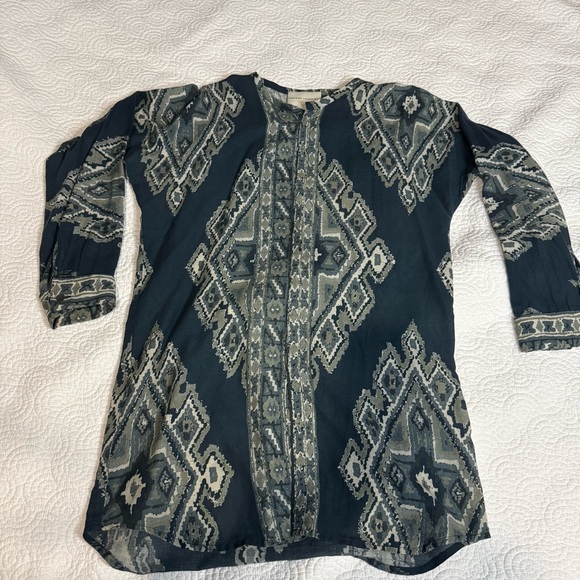 Blue Patterned Women's Tunic - Picture 7 of 12